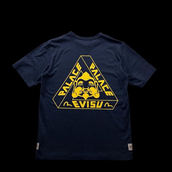 Palace X Evisu Navy T-Shirt Large - Picture 1 of 7